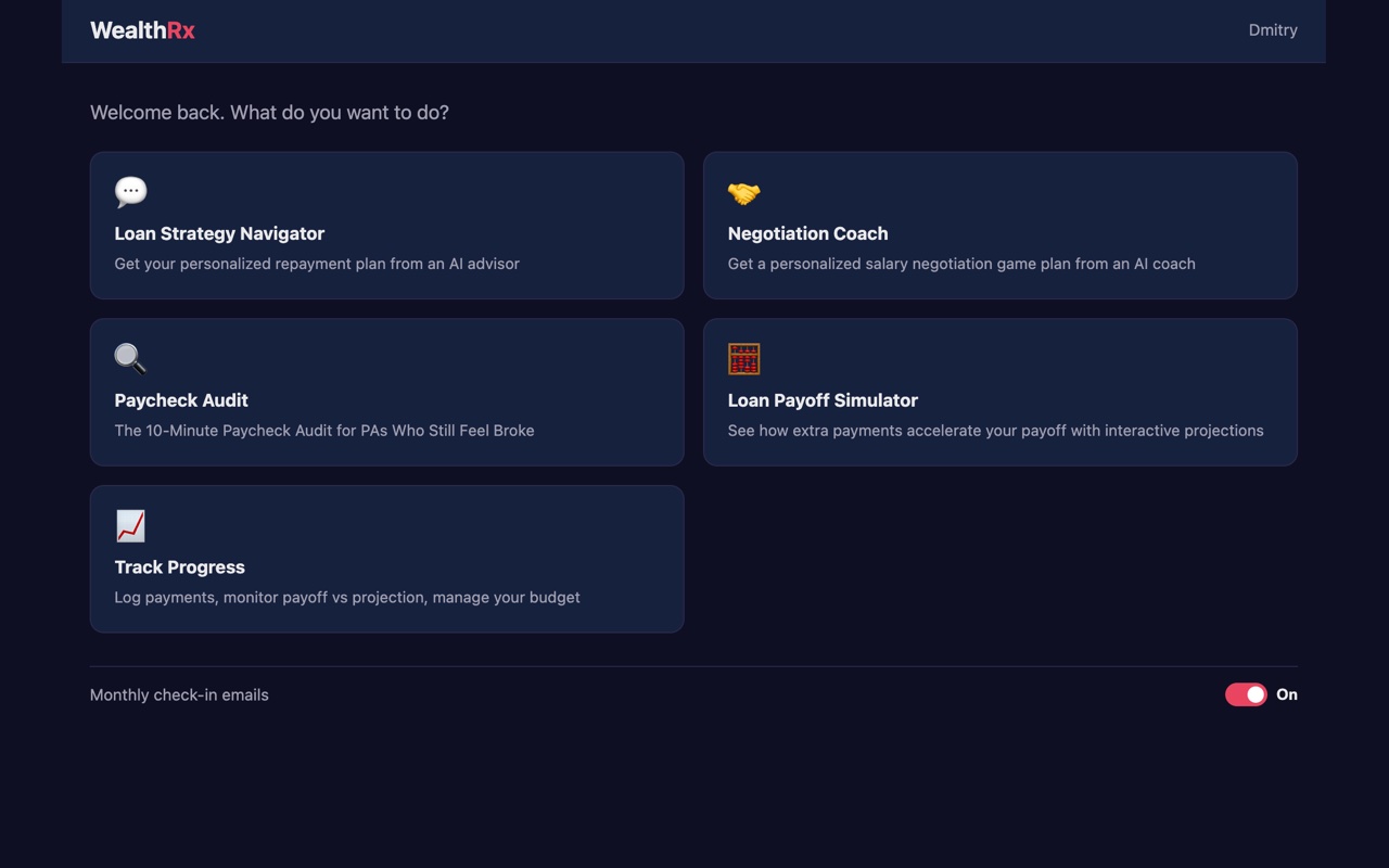 WealthRx by Samingo website